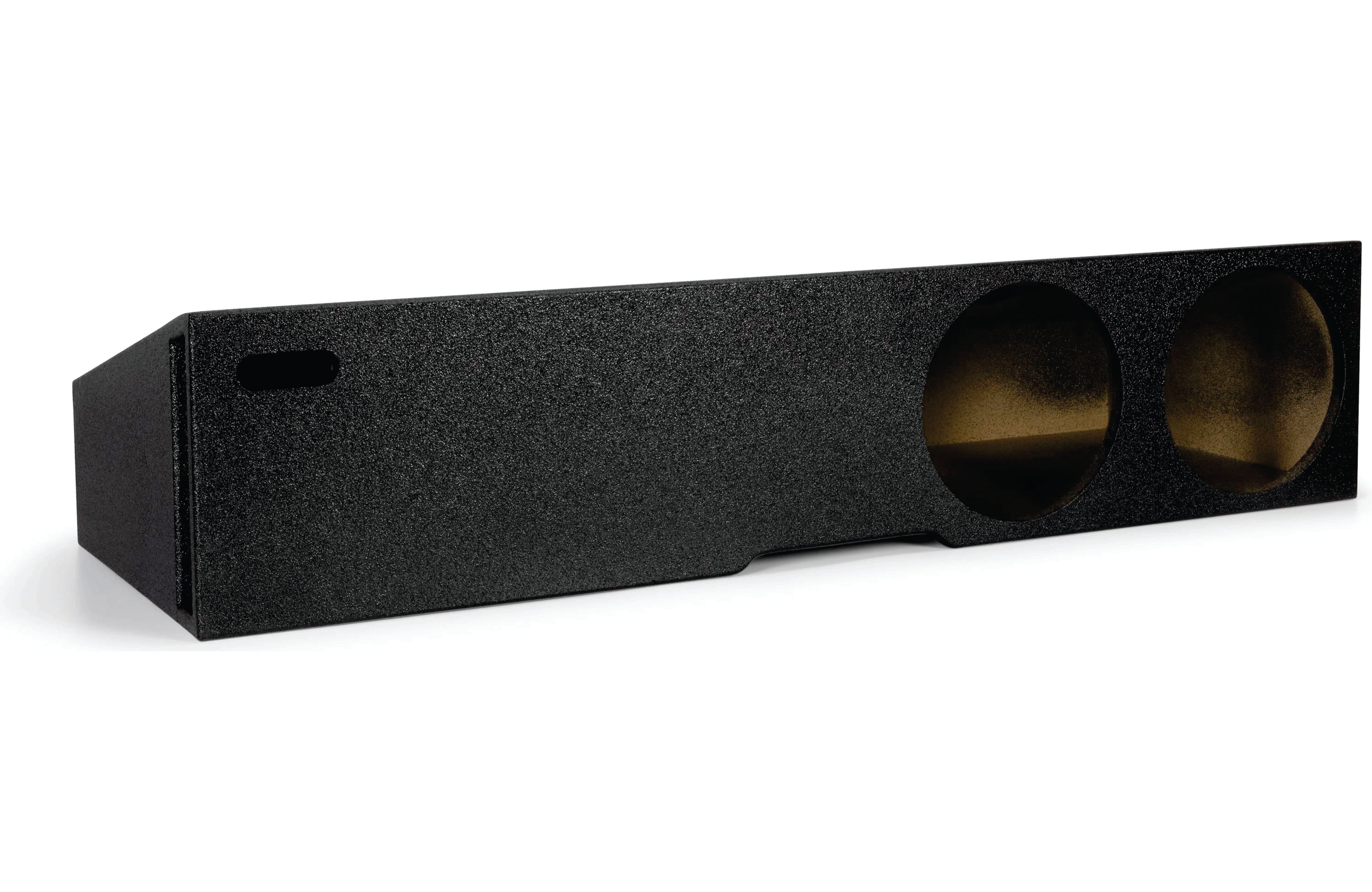 Front-firing dual 10" ported subwoofer enclosure — fits 2019-up Chevrolet and GMC crew cab trucks